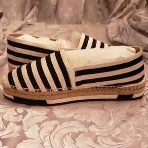 DVF Tulum Black & White Striped Espadrille